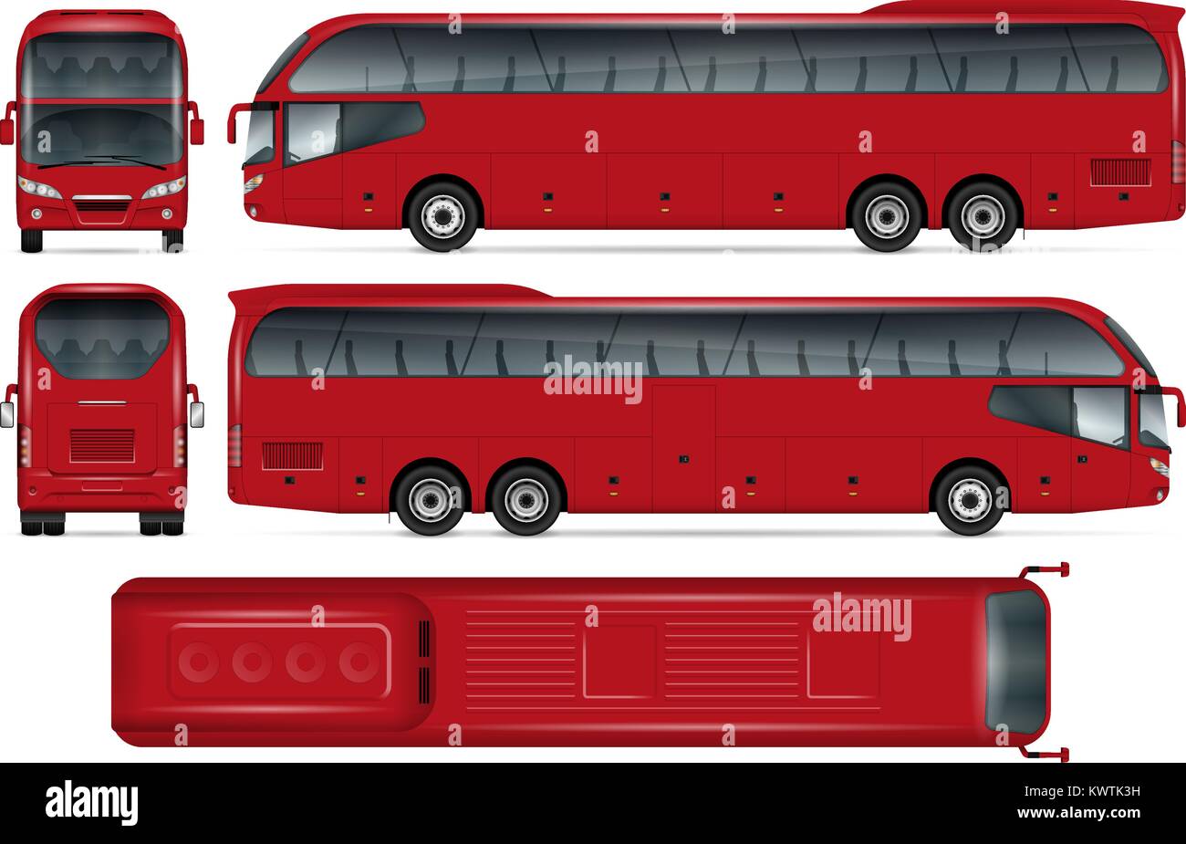 Blue bus vector mockup for advertising, corporate identity. Isolated