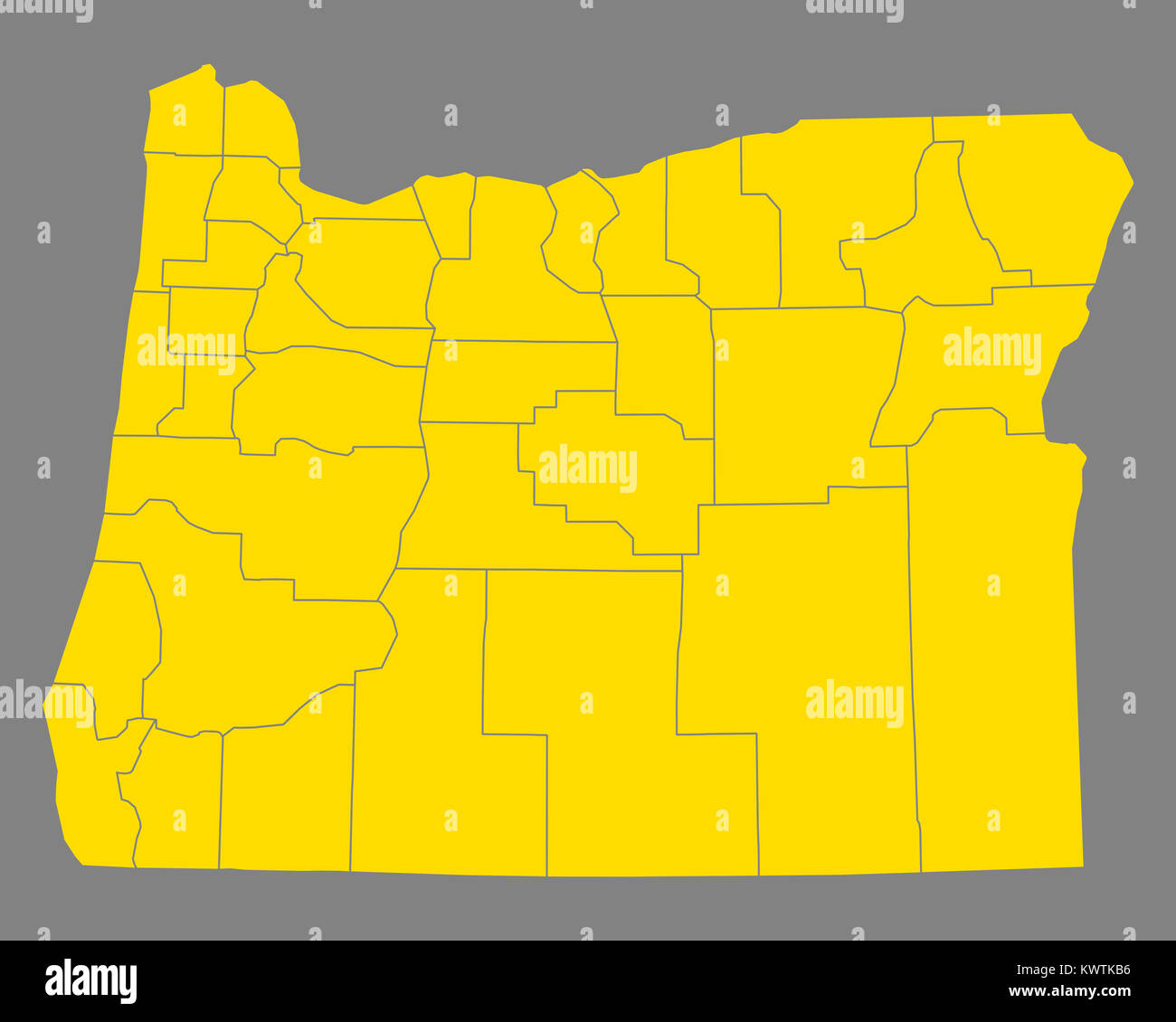 Map of Oregon Stock Photo Alamy