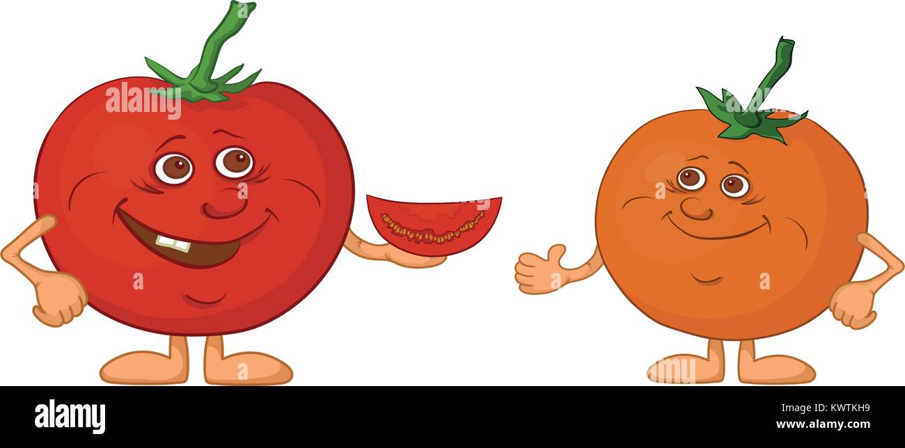Character tomatoes friends Stock Vector