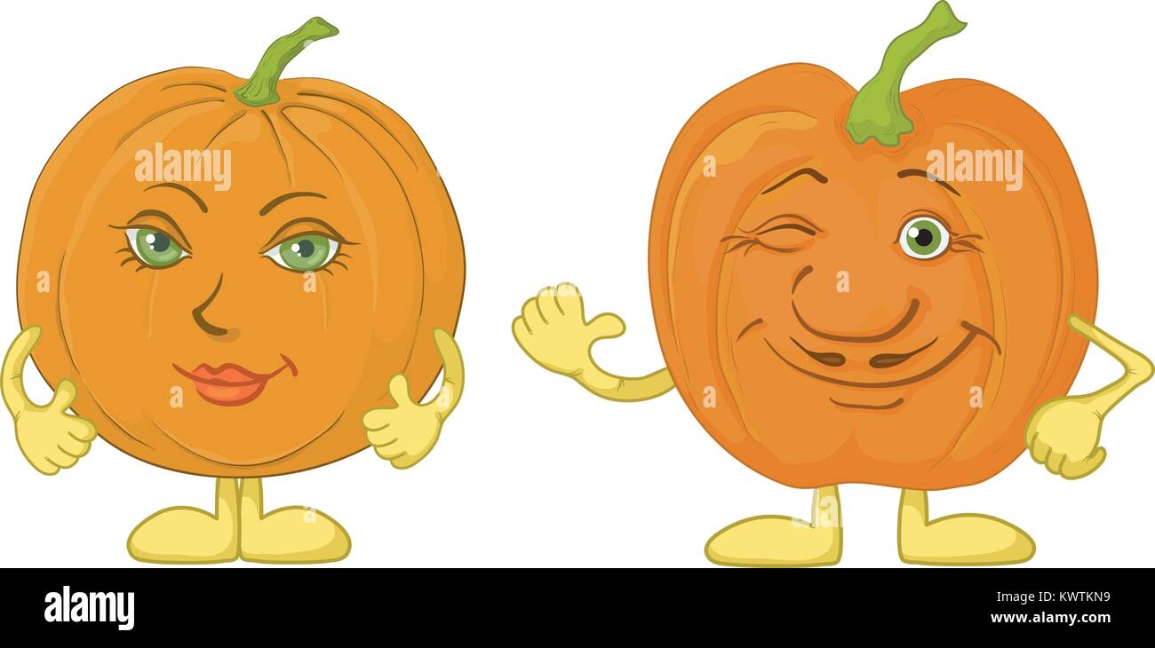 Pumpkins character Stock Vector