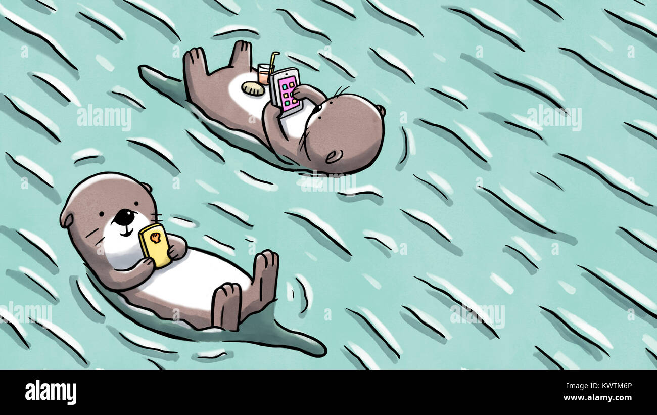 otter drawing high resolution stock photography and images alamy https www alamy com stock photo two otters floating on water using tablet and mobile devices as they 170802430 html