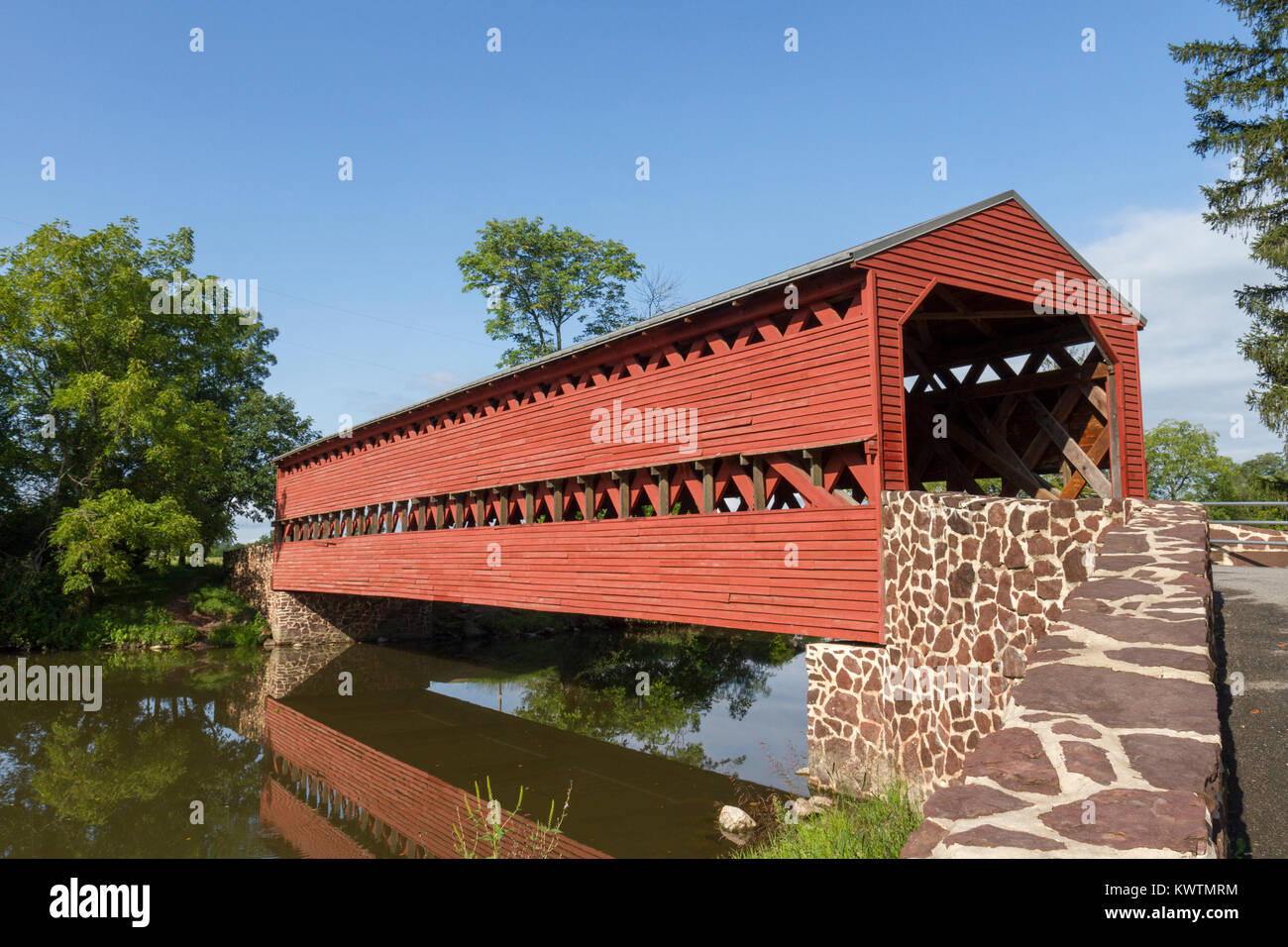 The Sachs Covered Bridge near Gettysburg, Pennsylvania, United States. Stock Photo
