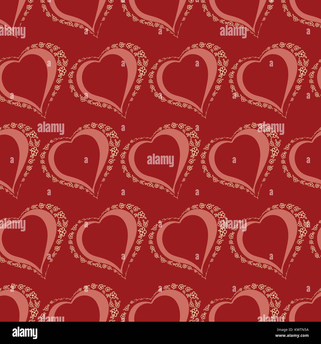 Vector seamless background with polka dots and hearts Stock Vector ...
