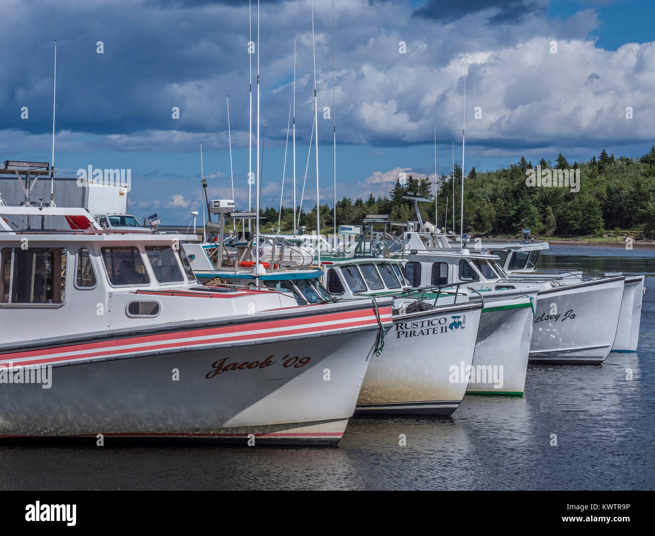 Lobster boats, Quai de Loggiecroft Wharf, Kouchibouguac River