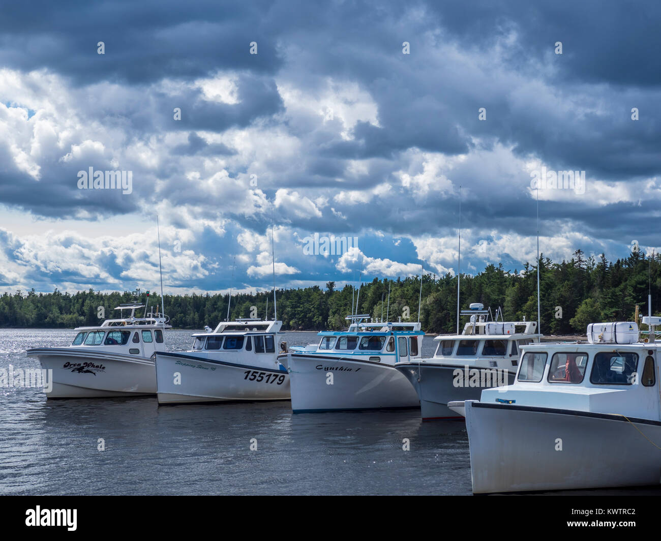 Lobster boats, Quai de Loggiecroft Wharf, Kouchibouguac River