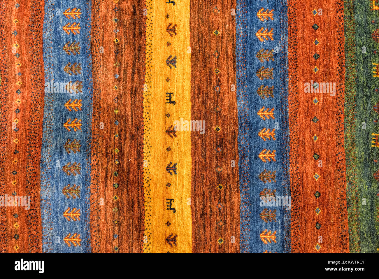 Pieces of colorful patterned carpets as backgrounds Stock Photo