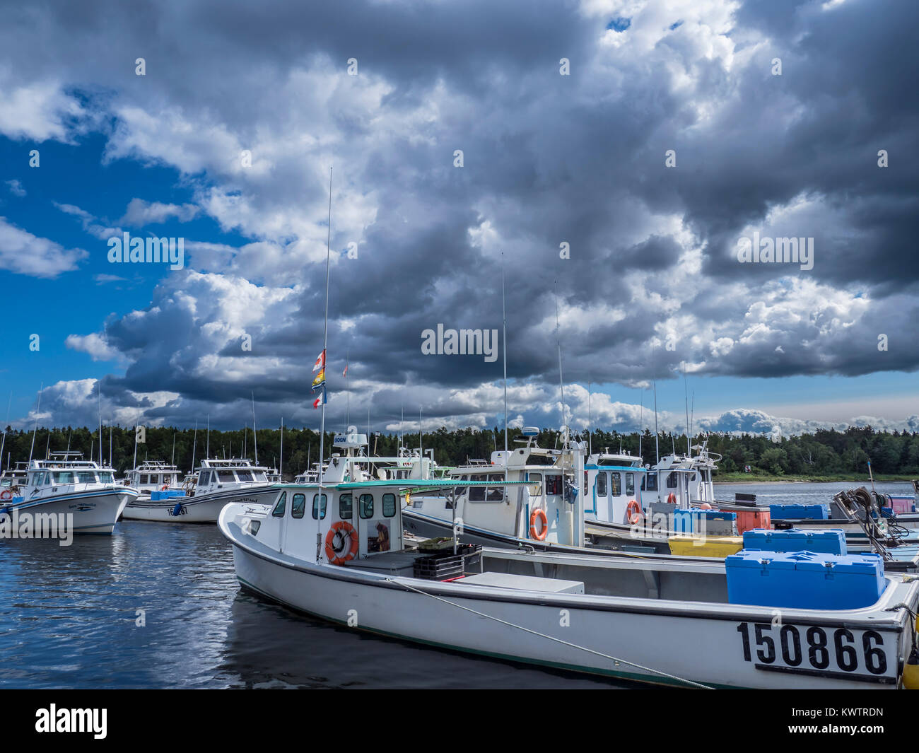 Lobster boats, Quai de Loggiecroft Wharf, Kouchibouguac River