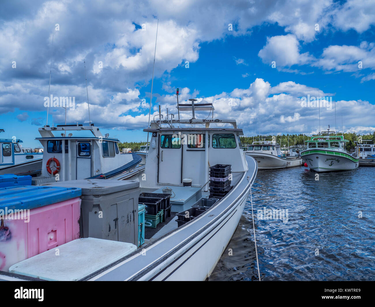 Lobster boats, Quai de Loggiecroft Wharf, Kouchibouguac River