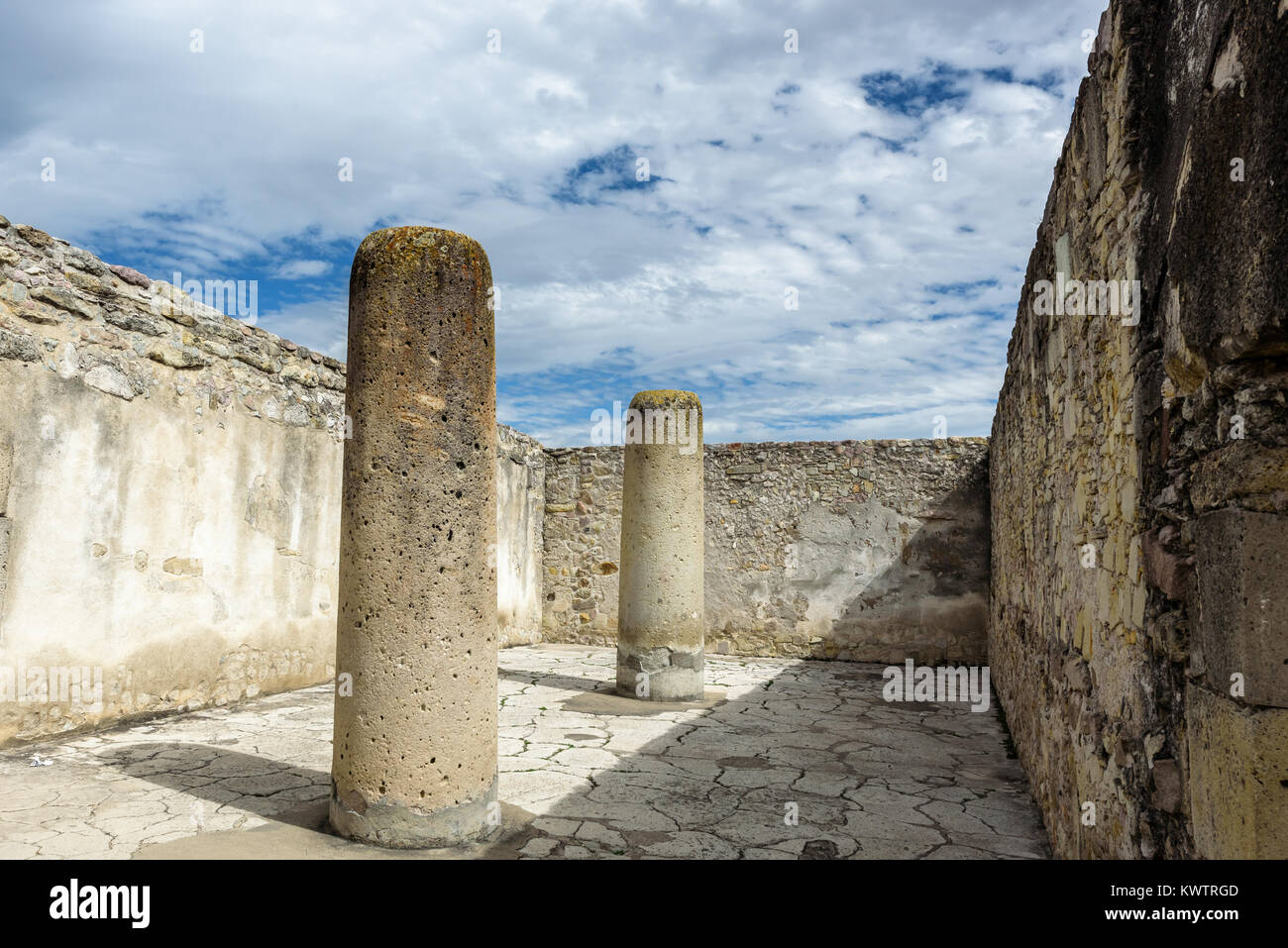 Historical monument in the ancient Mesoamerican city of Mitla Mexico Stock Photo