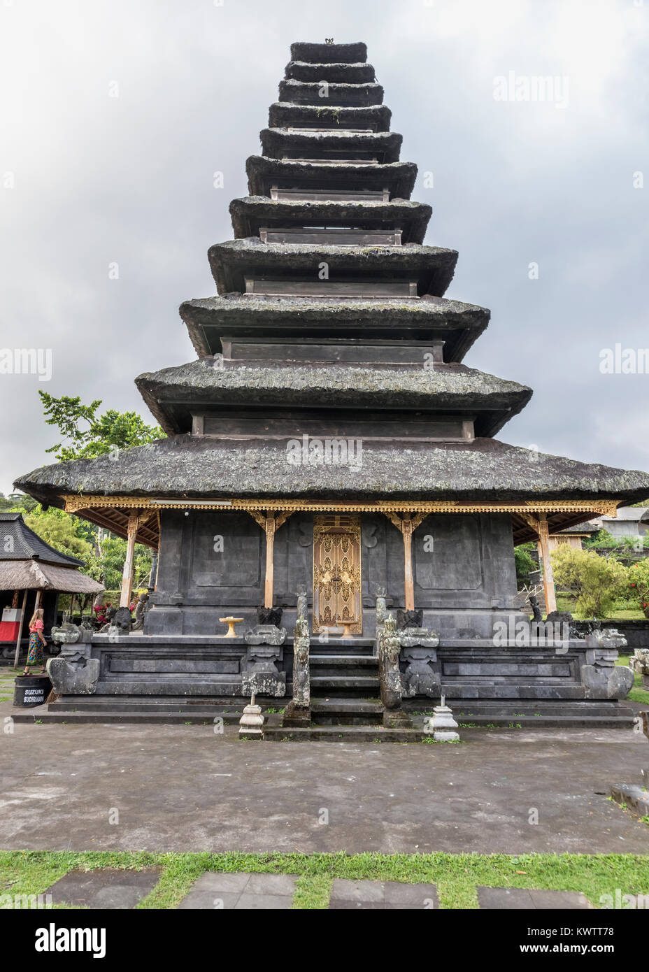 Eleven-tiered meru, upper level, Pura Penataran Agung, Pura Besakih Hindu temple complex, Bali, Indonesia Stock Photo