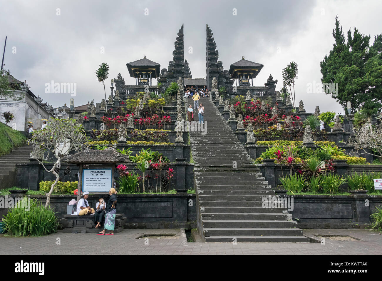 Terraces and stairs at Pura Besakih, the Mother Temple of Bali, Mount Agung, Bali Island, Indonesia Stock Photo