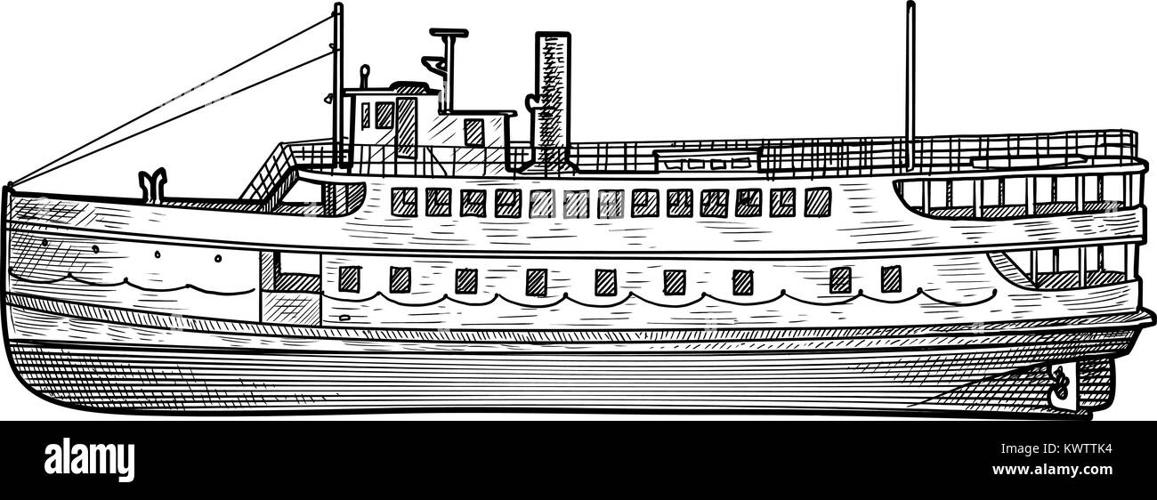 Paddle steamer drawing Stock Vector Images - Alamy