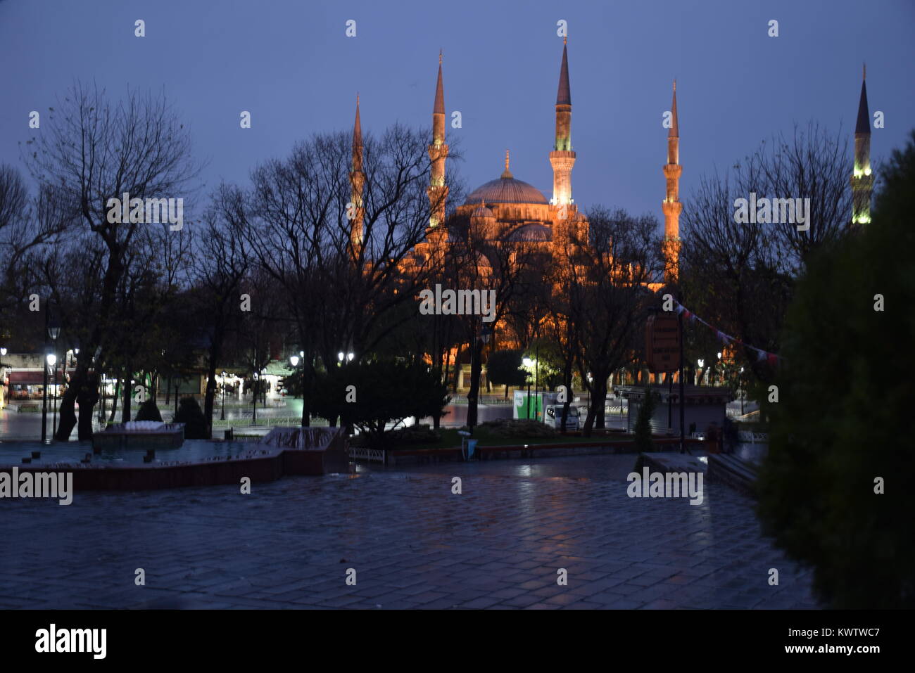 The exterior of Sultan Ahmed mosque, also called the Blue Mosque with ...