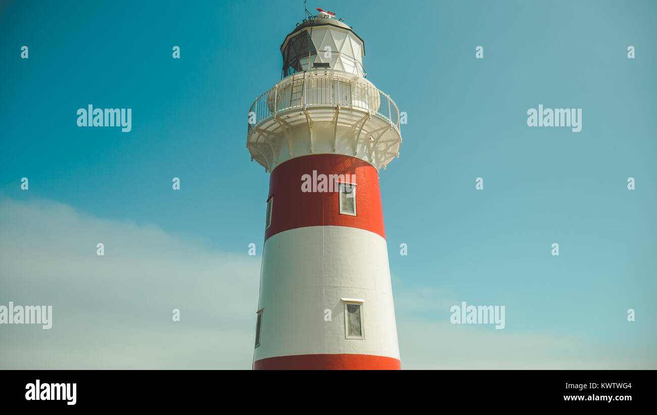 Lighthouse in Cape Palliser New Zealand Stock Photo