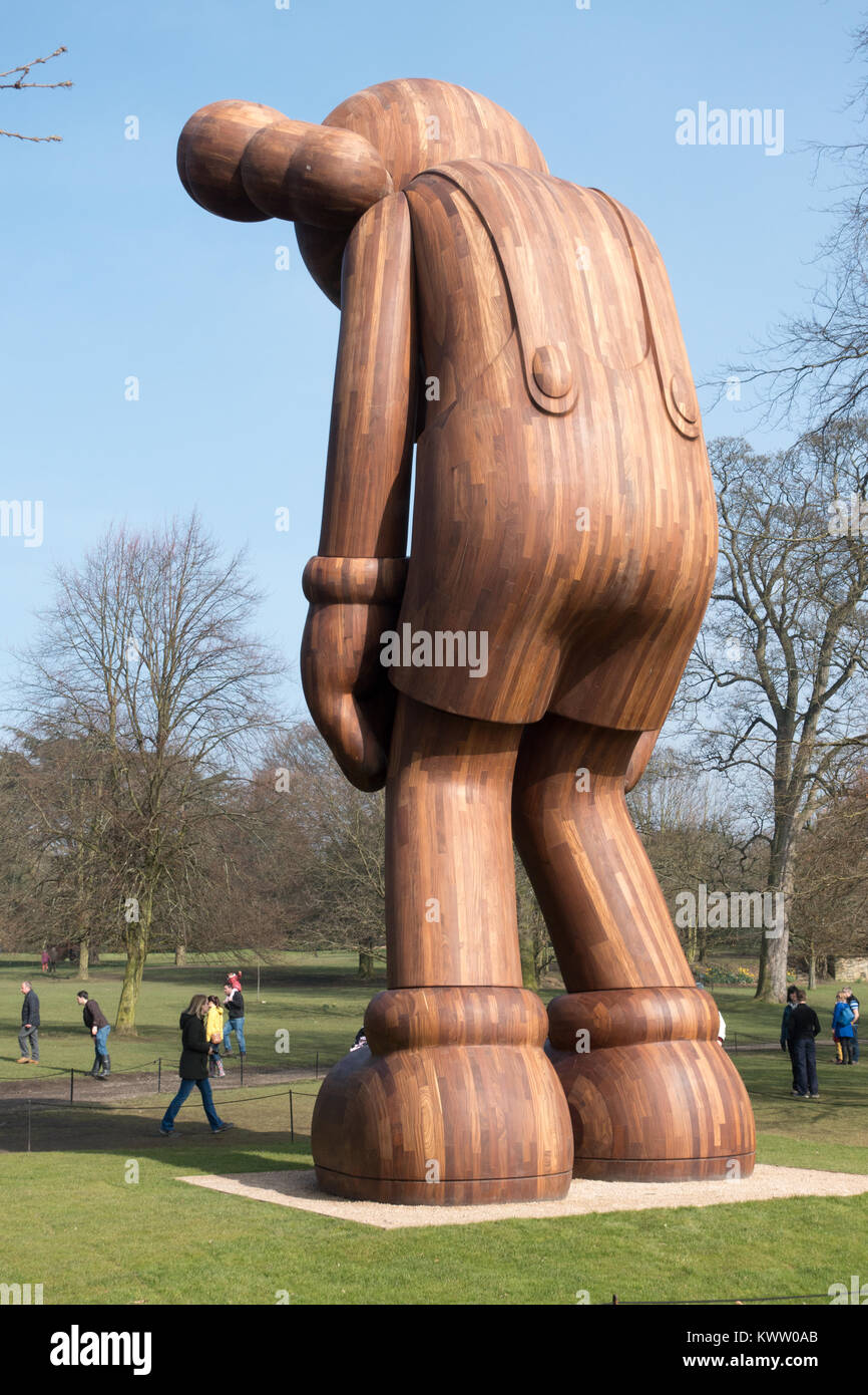 Sculpture at Yorkshire Sculpture Park, Small Lie by Kaws Stock