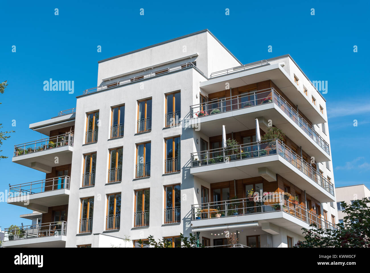 New white apartment houses seen in Berlin, Germany Stock Photo - Alamy