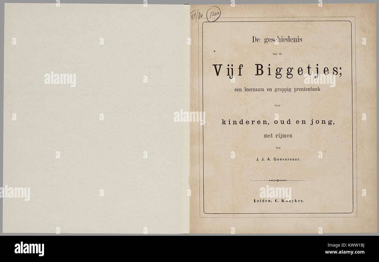 De geschiedenis van de vijf biggetjes - PPN 862139503 - Image 2 Stock Photo