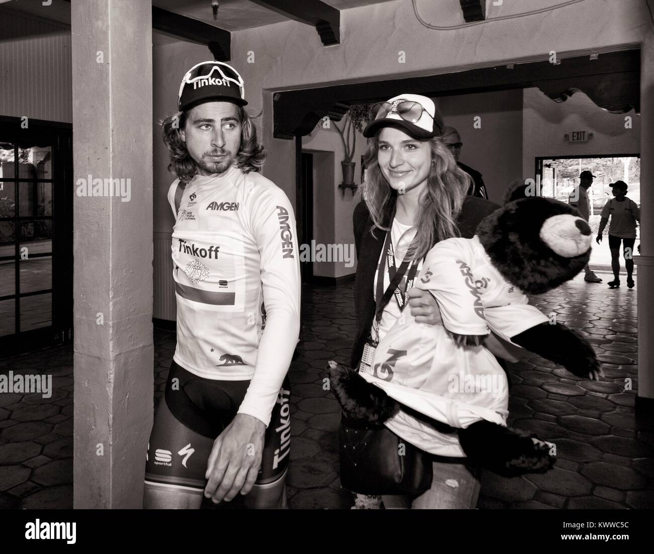 Peter Sagan And Katarina Sagan Together After His Win Of Stage One Of Stock Photo Alamy