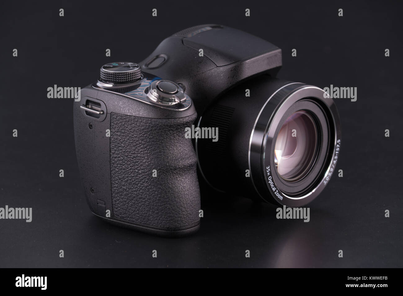 digital mirrorless photo camera with zoom lenses Stock Photo