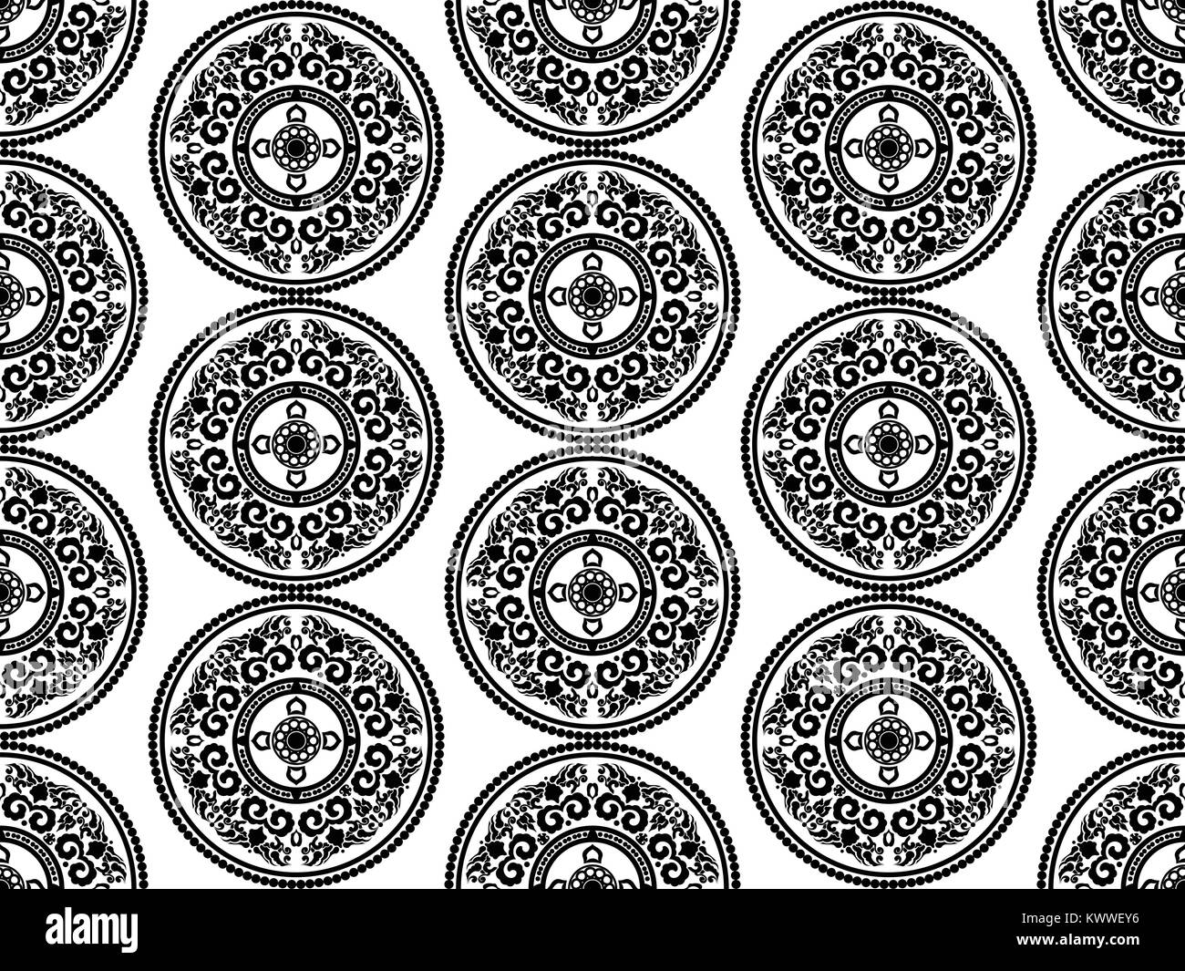 thai asian traditional seamless pattern Stock Vector