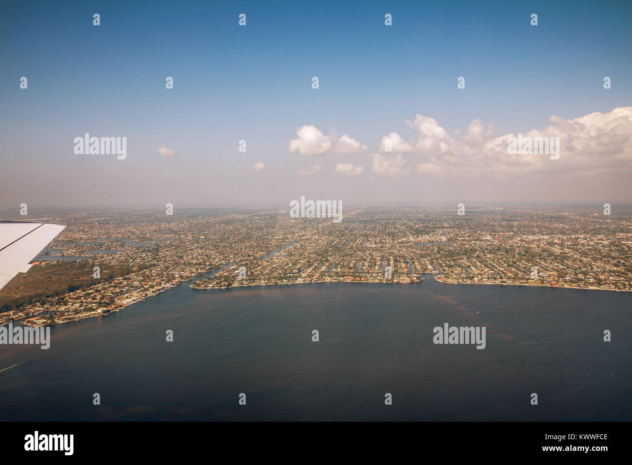 Aerial view of the metropolis Fort Myers and Cape Coral in south ...