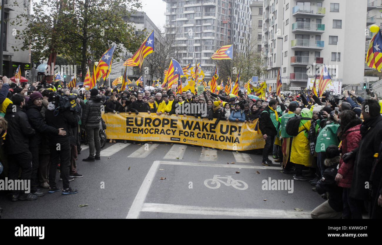 Catalan people on Brussels Stock Photo