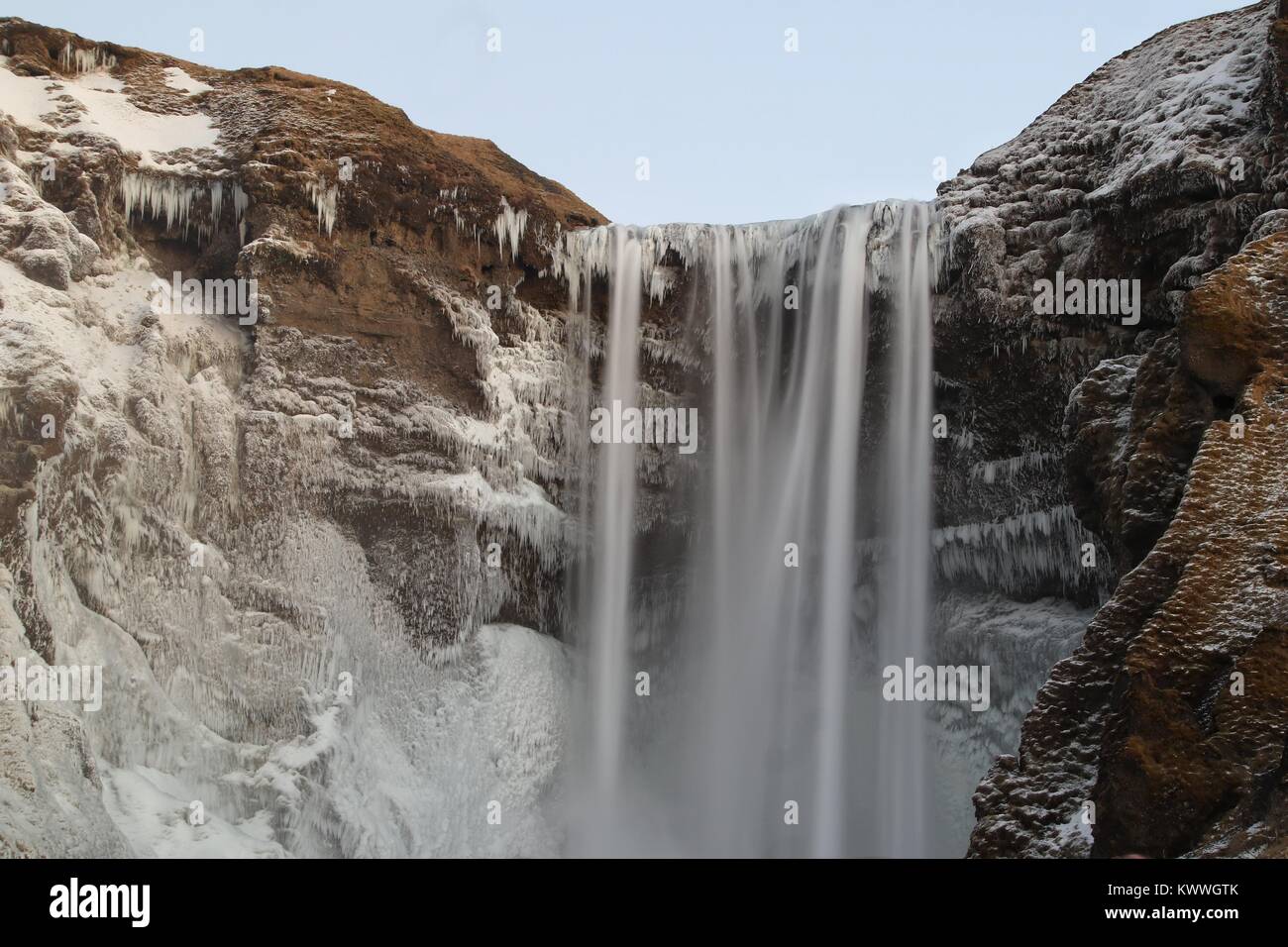 Skogafoss Waterfall, South Iceland, Iceland, Europe Stock Photo