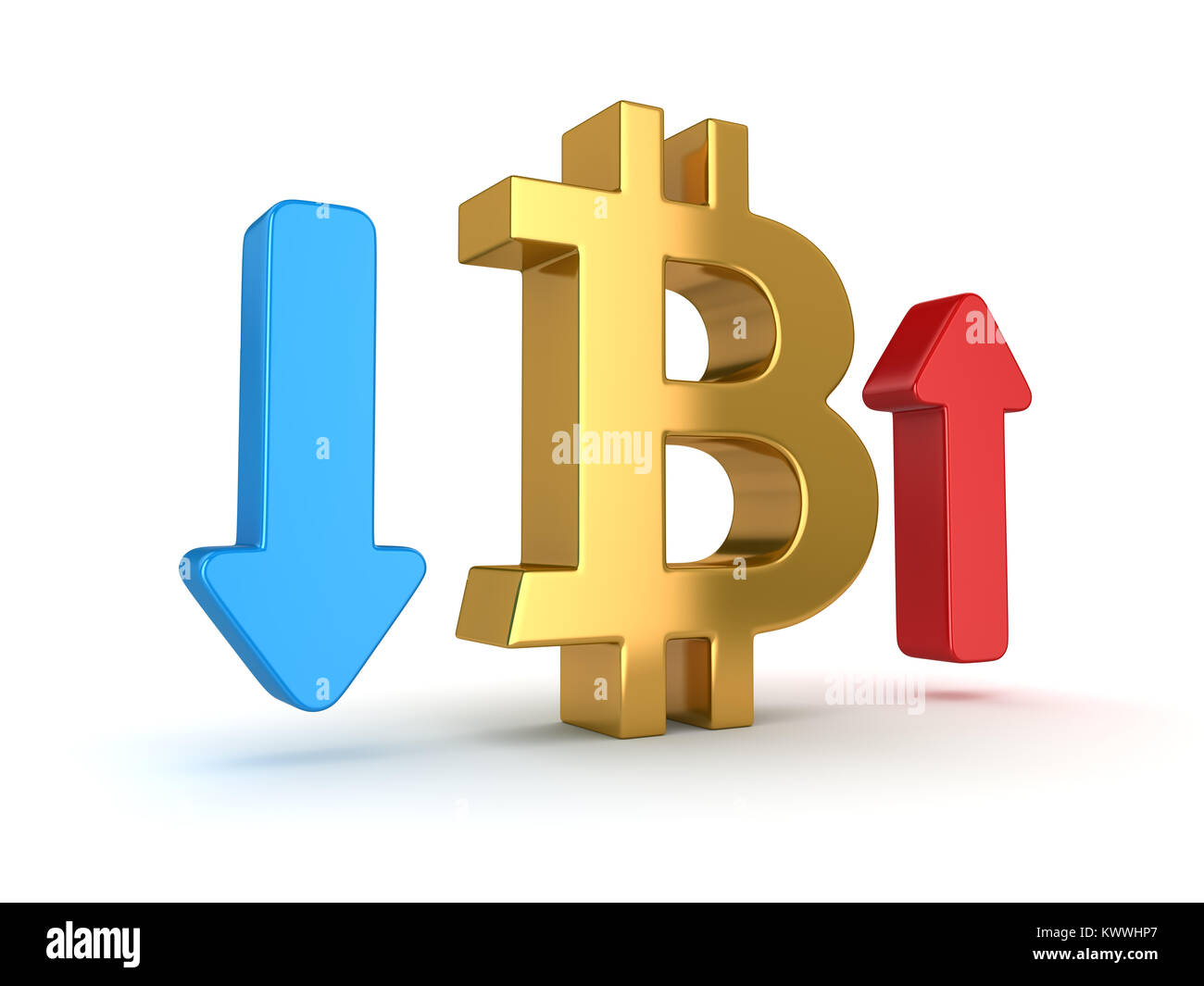 Finance of Bitcoin , This is a 3d rendered computer generated image. Isolated on white. Stock Photo