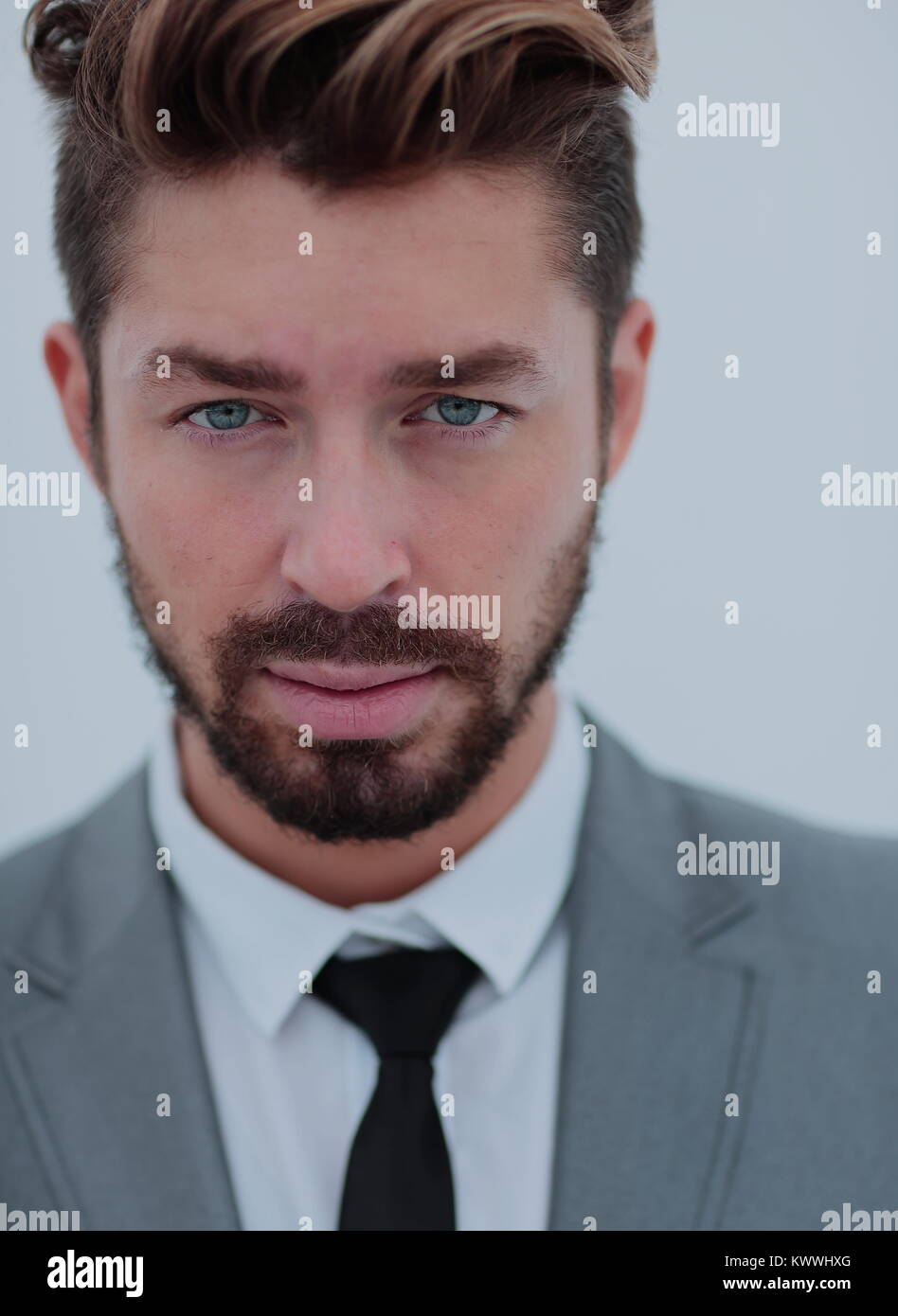 Handsome business man over white background Stock Photo - Alamy