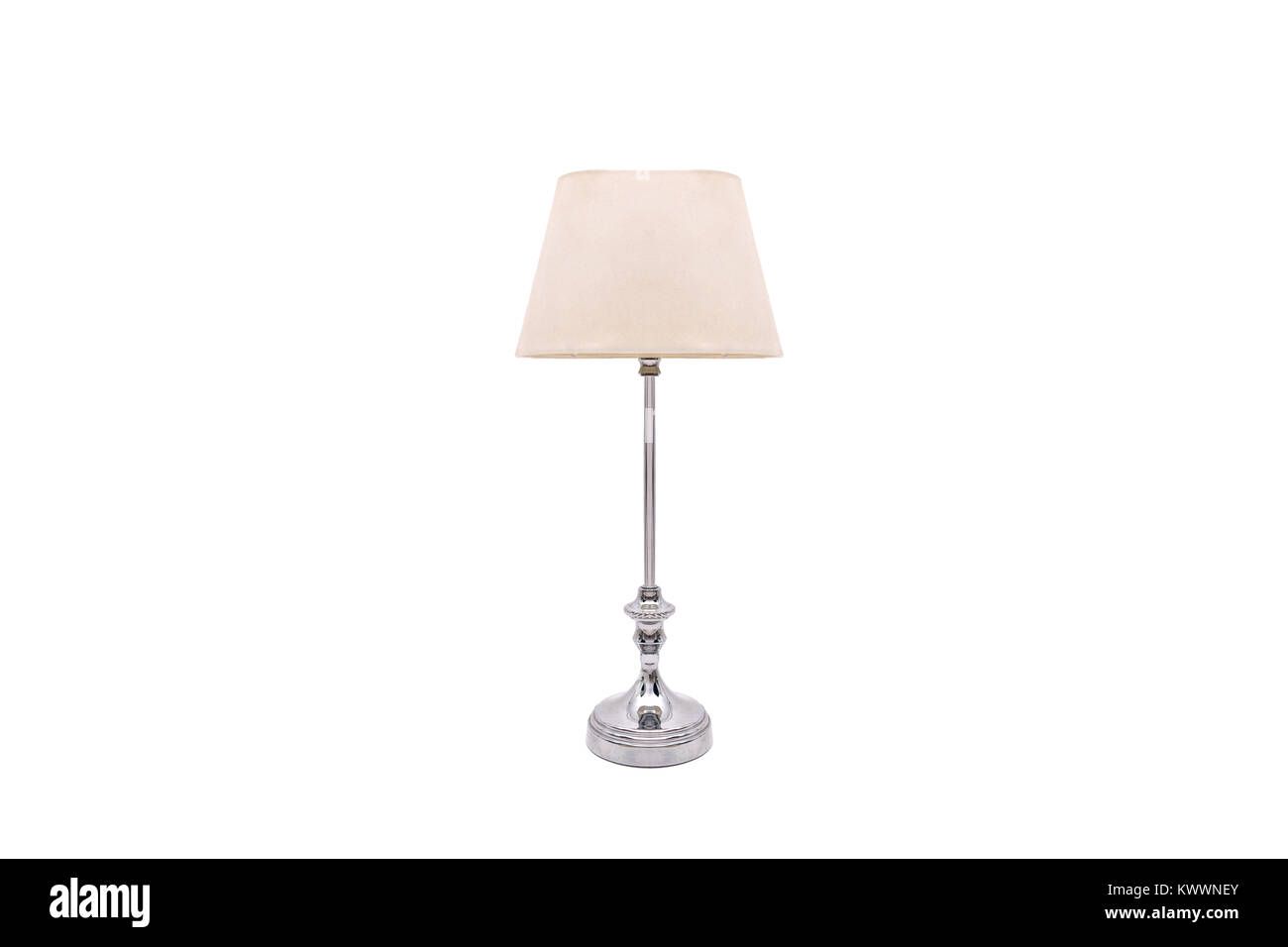 old table lamp with lampshade isolated Stock Photo Alamy