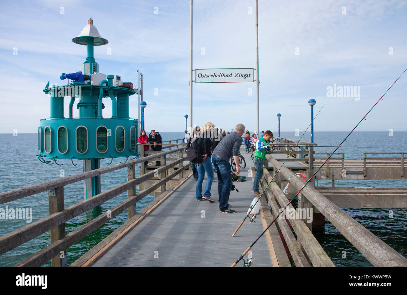 Dive bell at end of the pier, Zingst, Fishland, Mecklenburg-Western Pomerania, Baltic sea, Germany, Europe Stock Photo