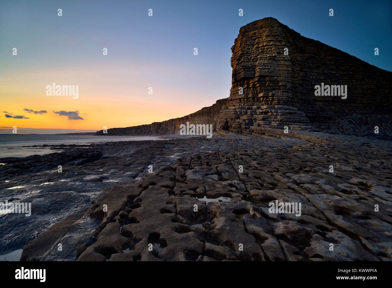 Nash Point afterglow Stock Photo