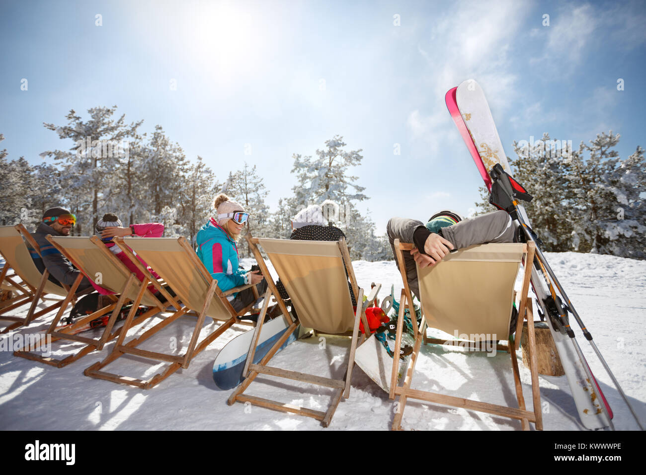 Man sunbathing in winter snow hires stock photography and images Alamy