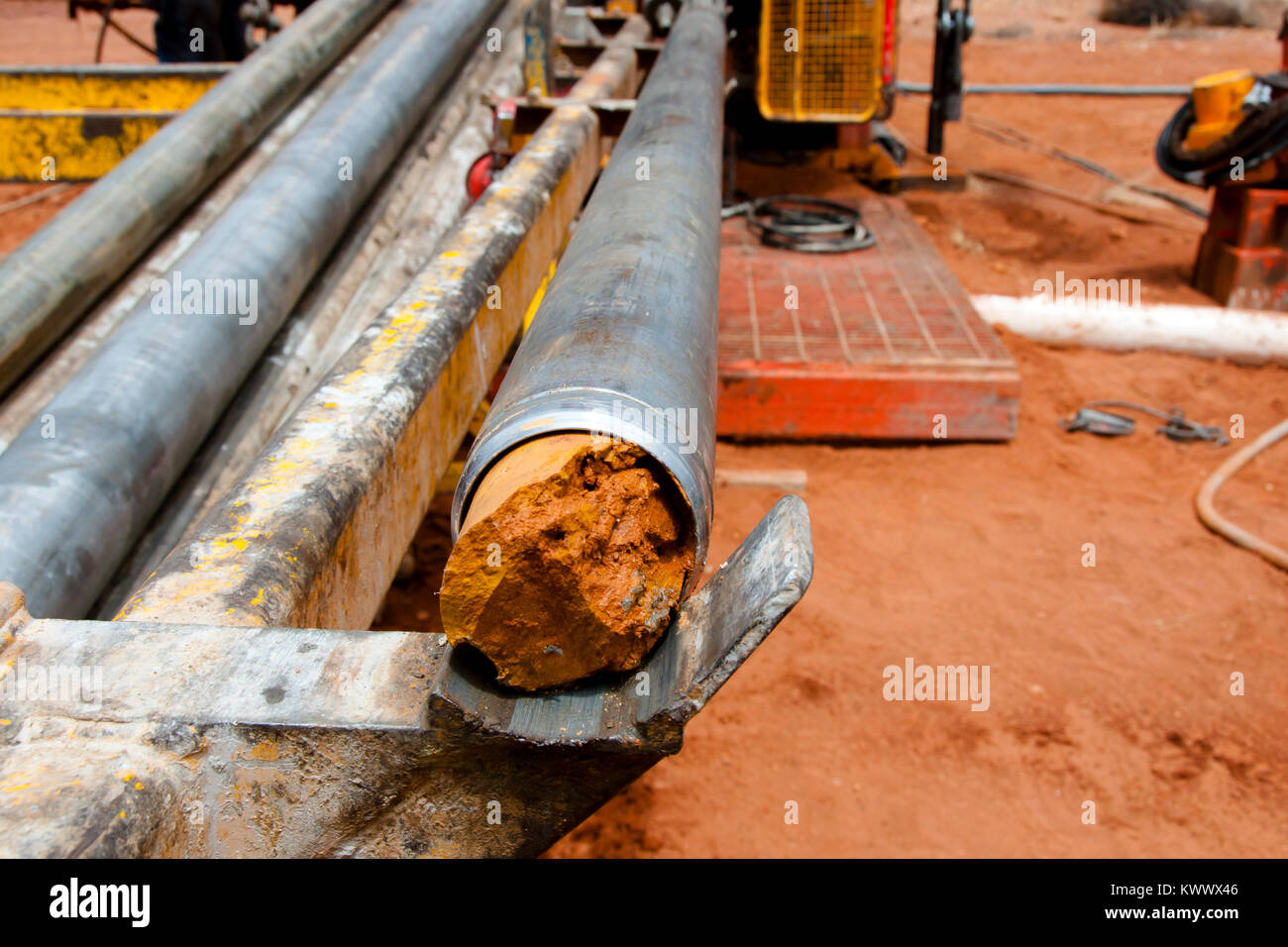 Drilled Core in Tube Stock Photo