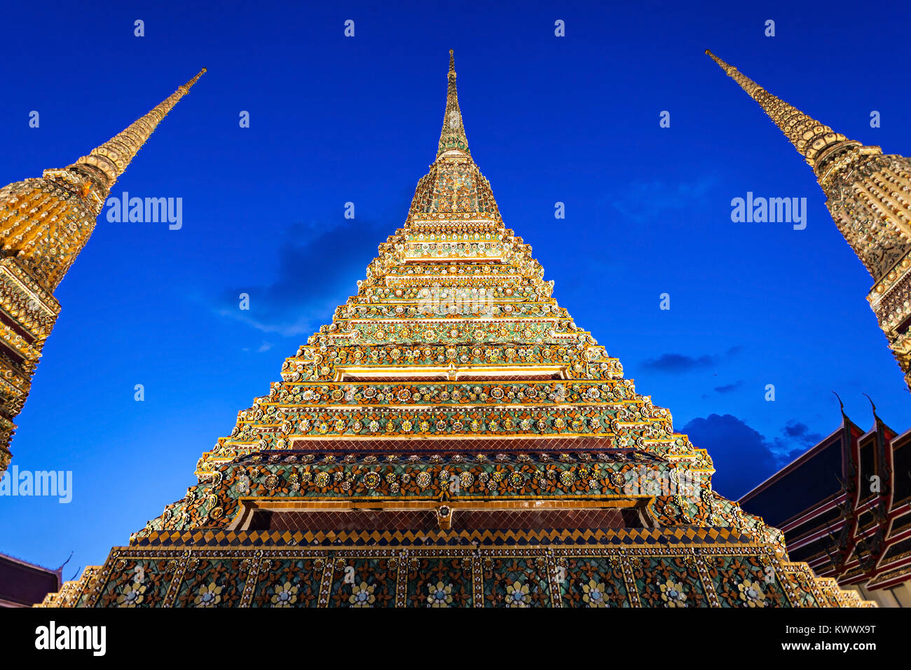 Wat Pho is a Buddhist temple complex in Phra Nakhon district in Bangkok, Thailand Stock Photo