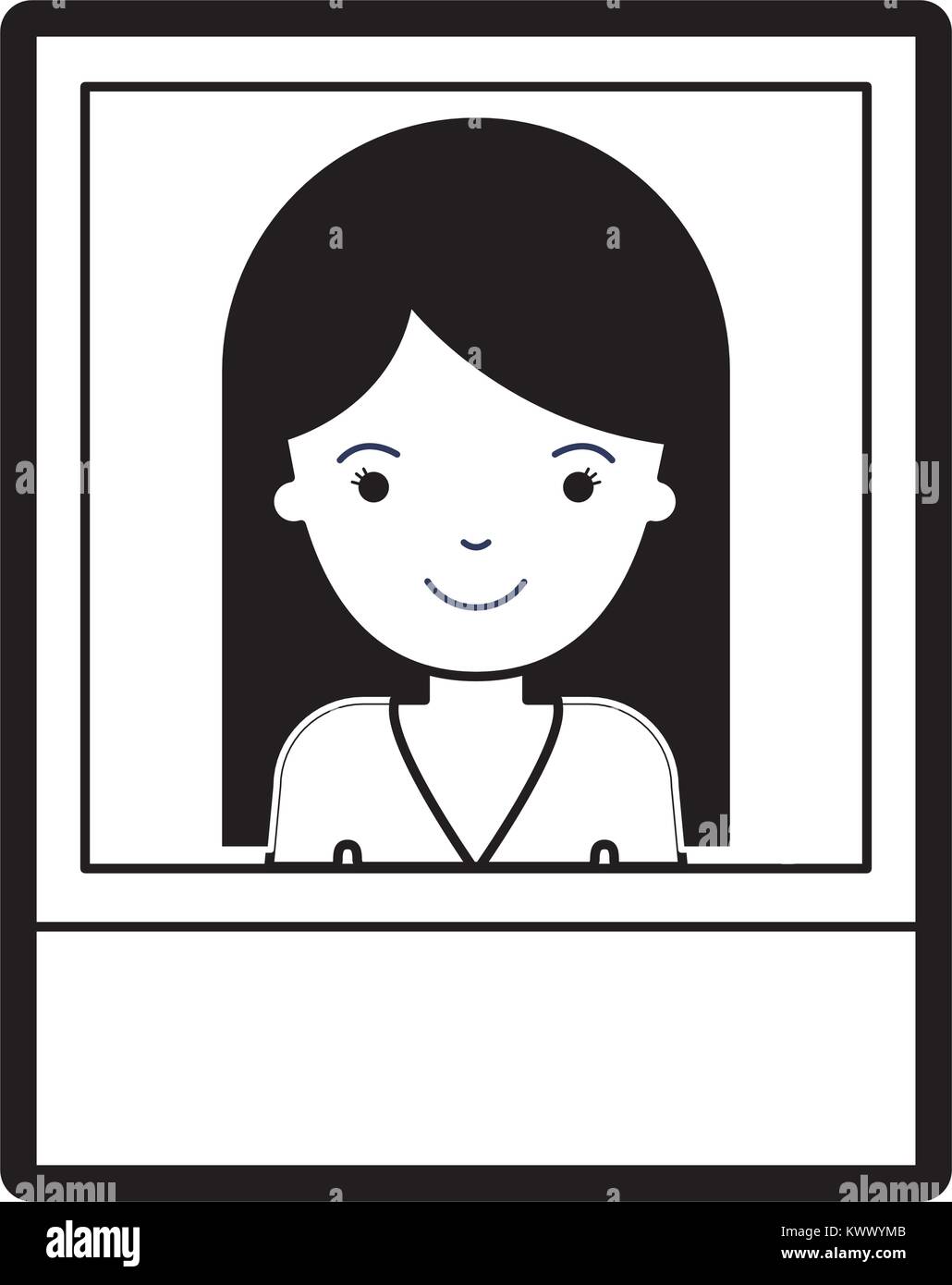 Identification Photo Of Woman With Long Straight Hair In Black  identification-photo-of-woman-with-long-straight-hair-in-black