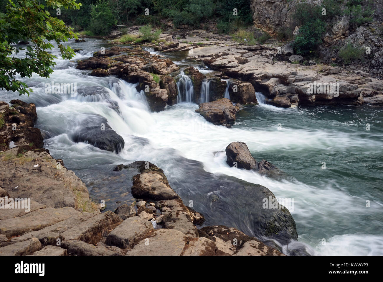 Herault river in the deep gorges, France Stock Photo