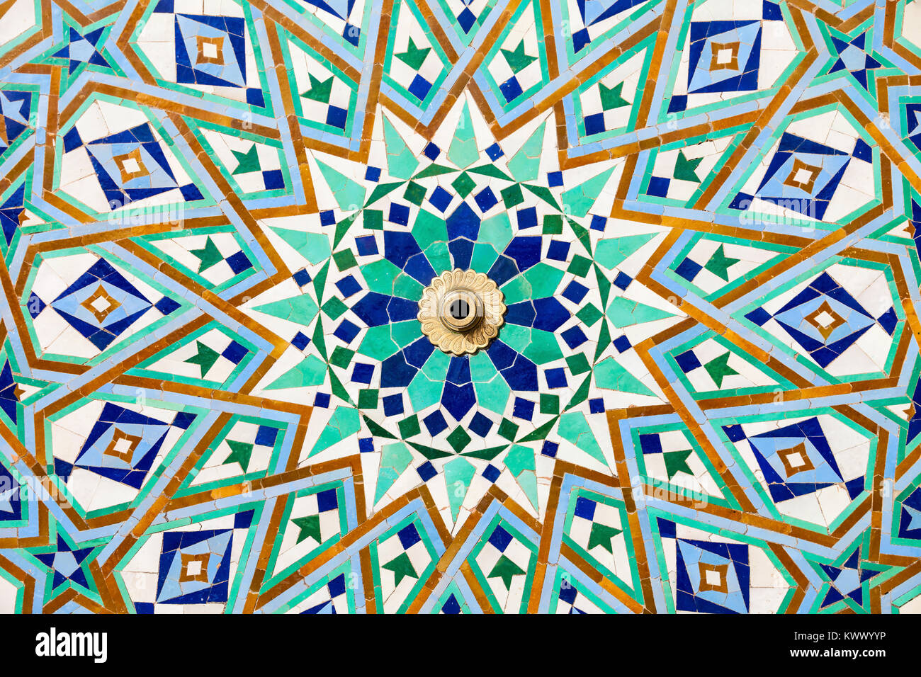The Hassan II Mosque exterior pattern in Casablanca, Morocco Stock Photo