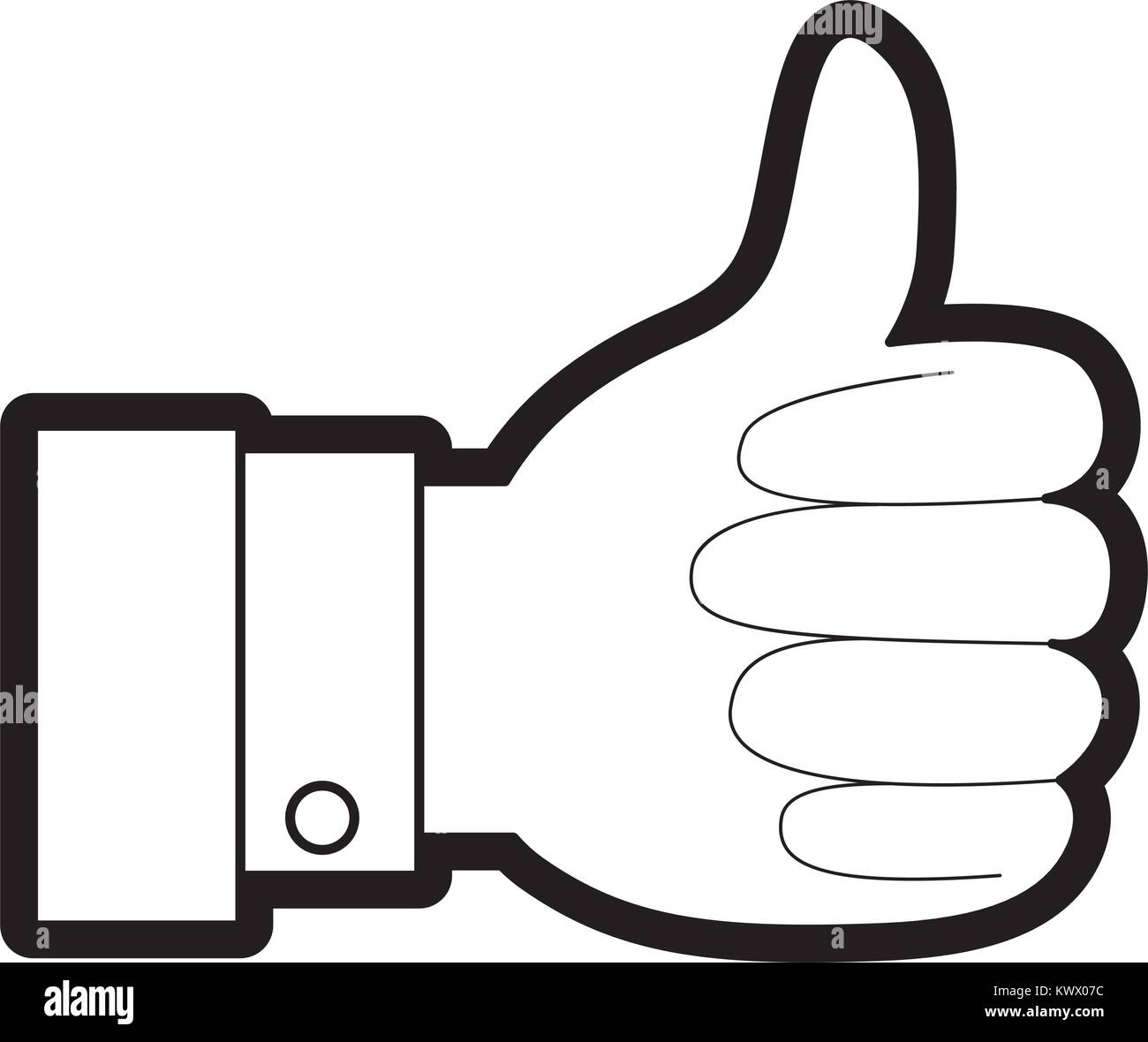 hand thumb up icon in black silhouette with thick contour Stock Vector ...