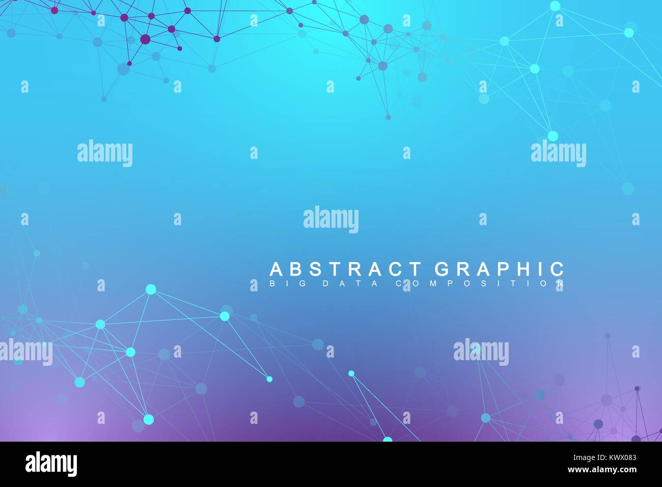 Global network connection. Network and big data visualization ...