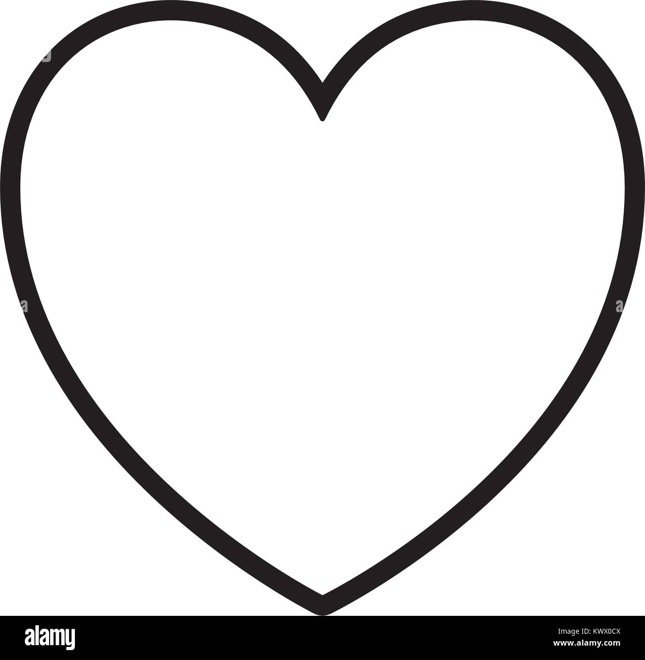 heart icon in black silhouette with thick contour Stock Vector Image ...