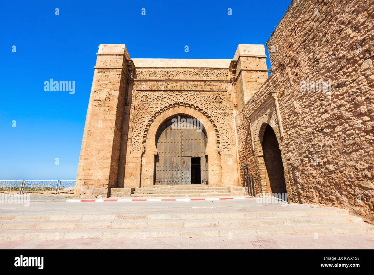 The Kasbah of the Udayas entrance gate in Rabat in Morocco. The Kasbah ...