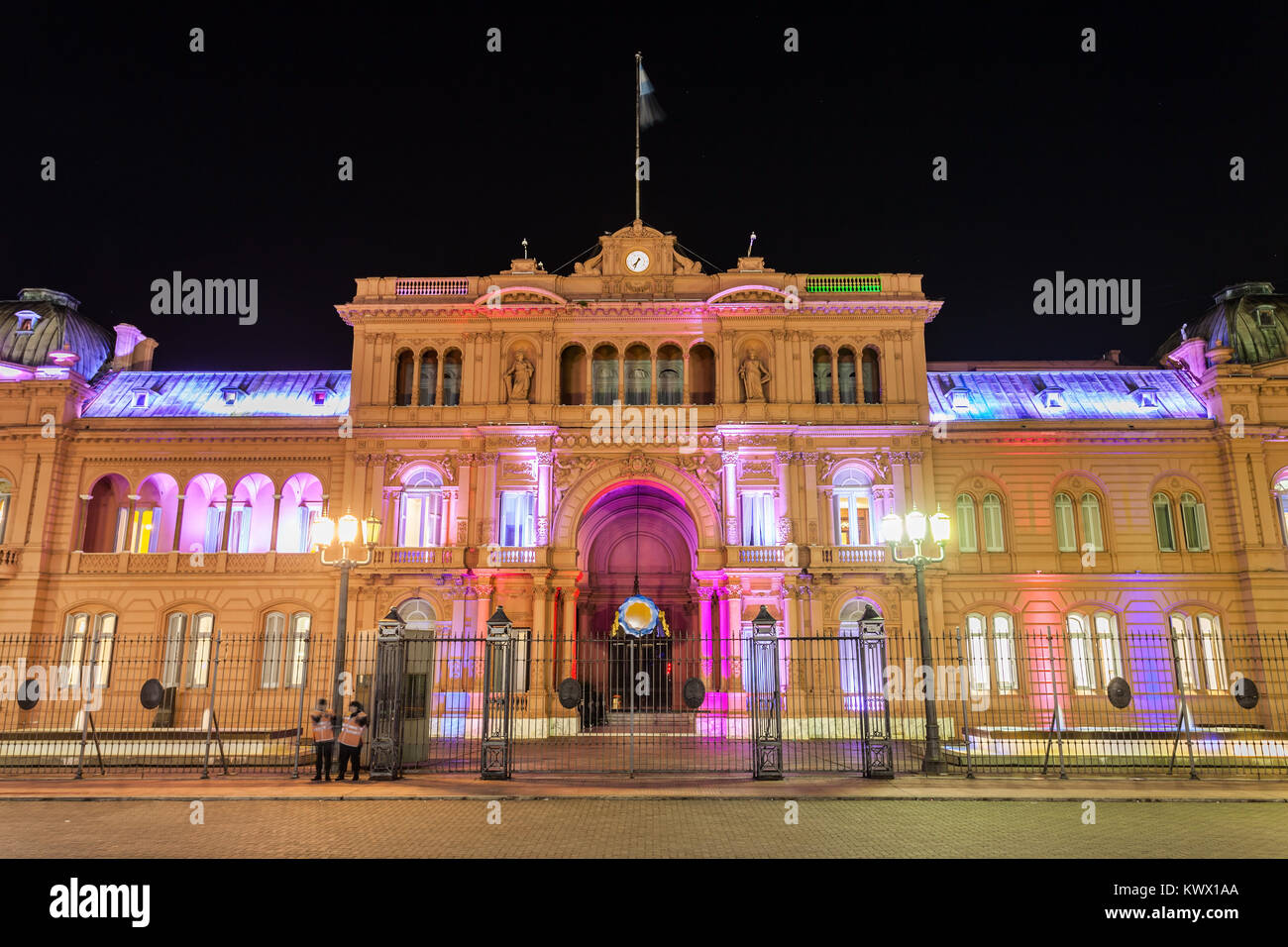 La Casa Rosada or The Pink House is the executive mansion and office of the President of Argentina, located in Buenos Aires, Argentina Stock Photo