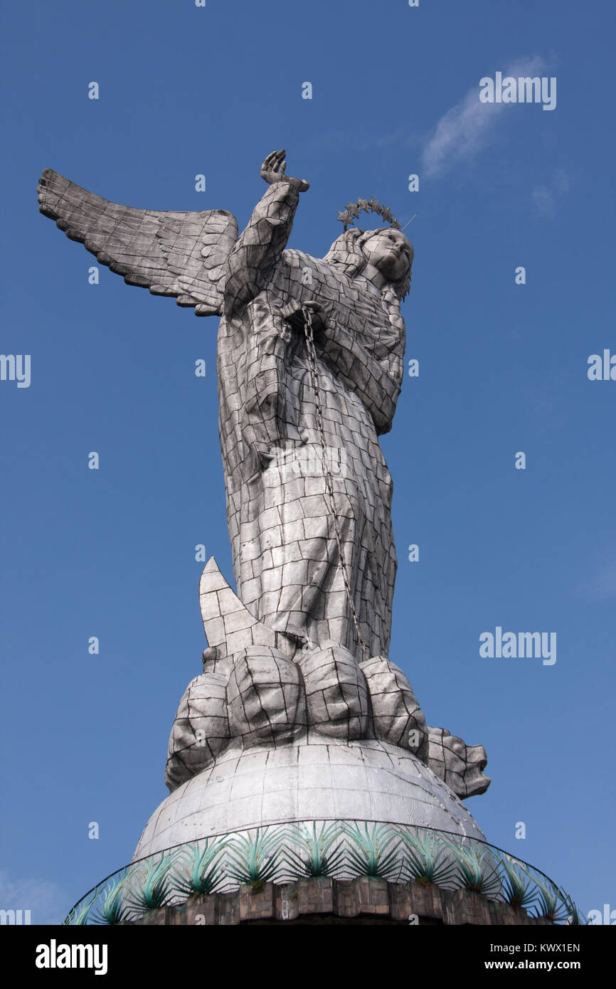 Virgin of Quito, La Virgen de Quito, El Panecillo, Quito, Ecuador Stock Photo