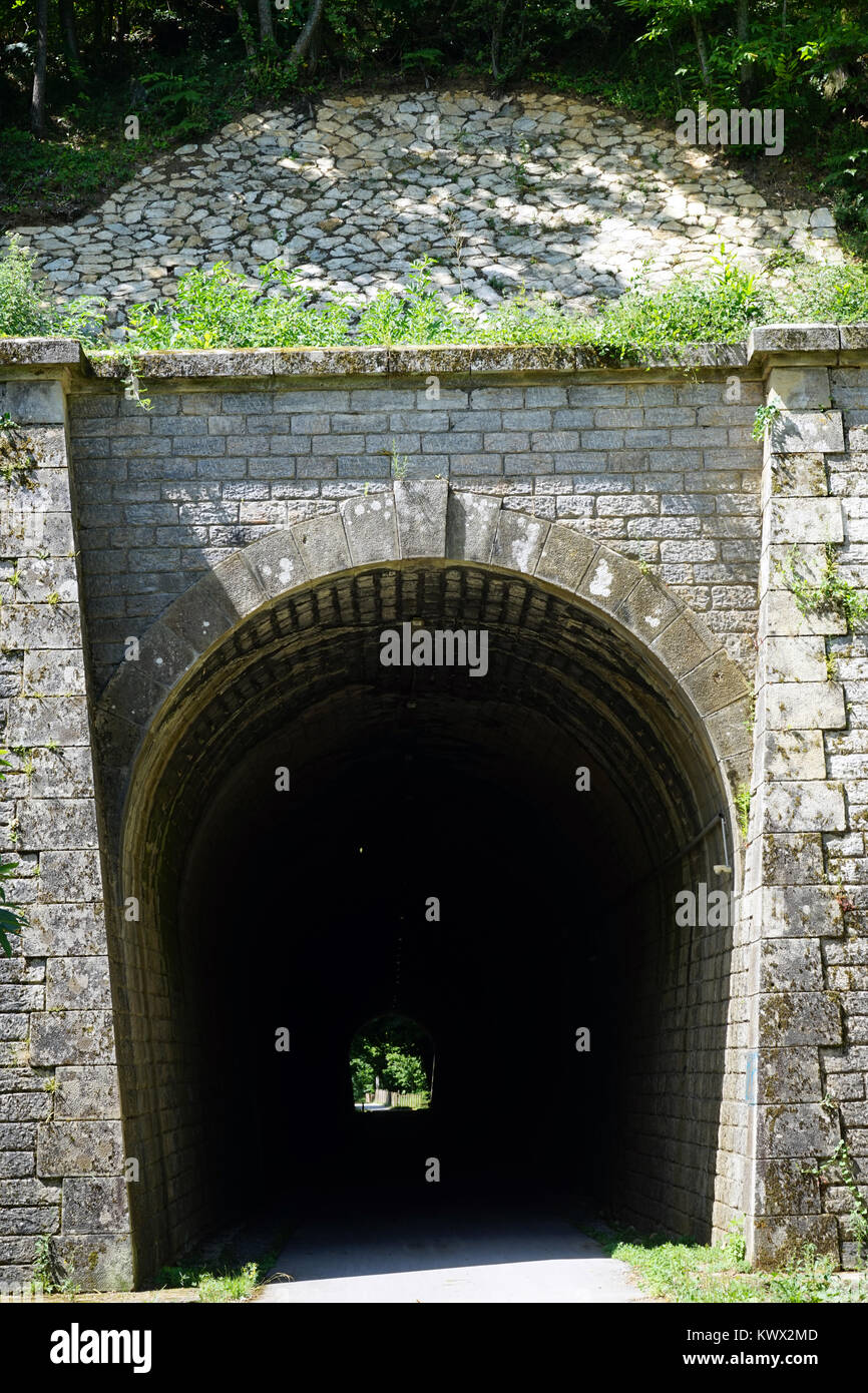 Entrance of long tunnel, France Stock Photo Alamy