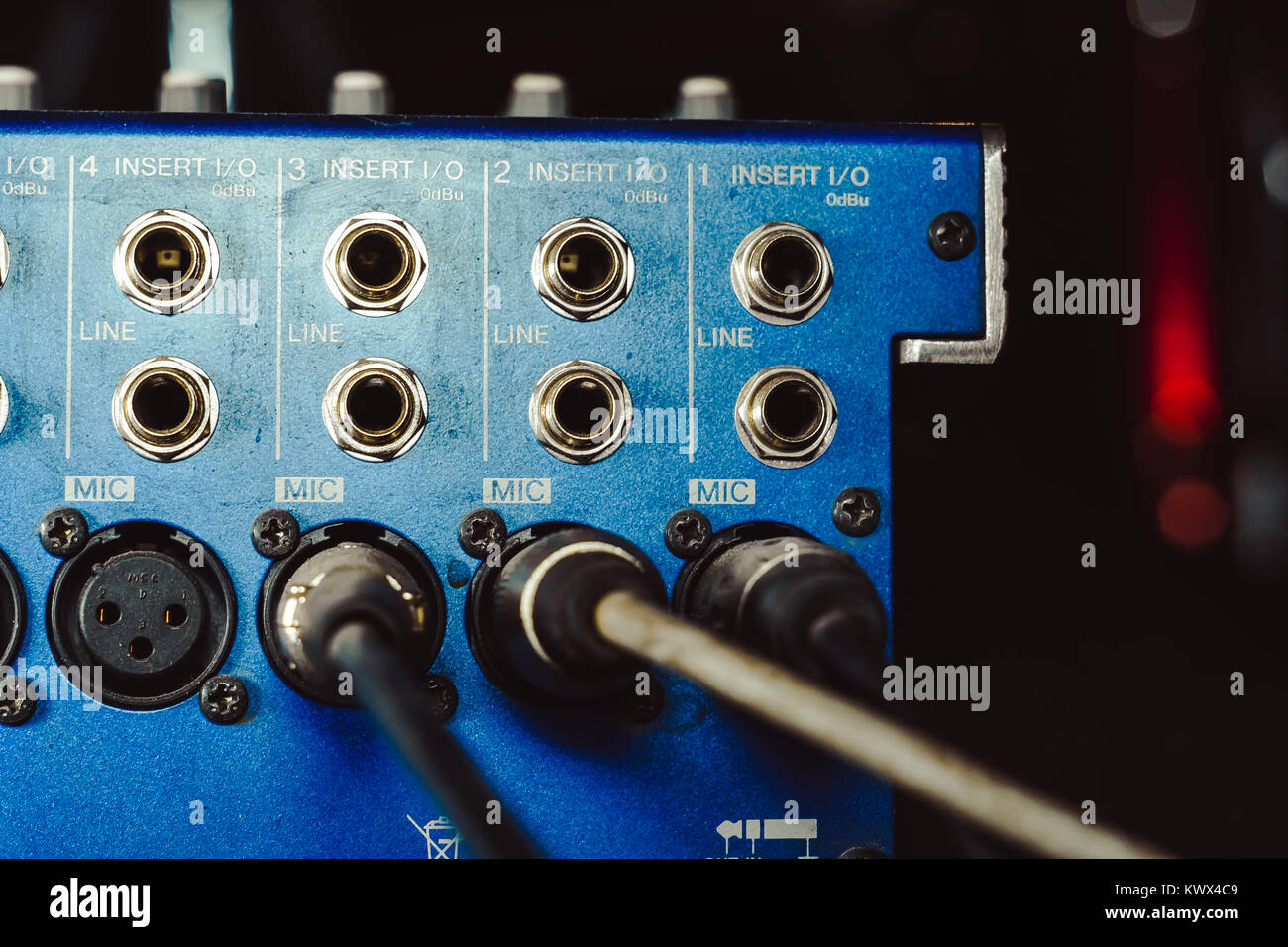 Audio connectors that are included with the audio mixer. audio cable