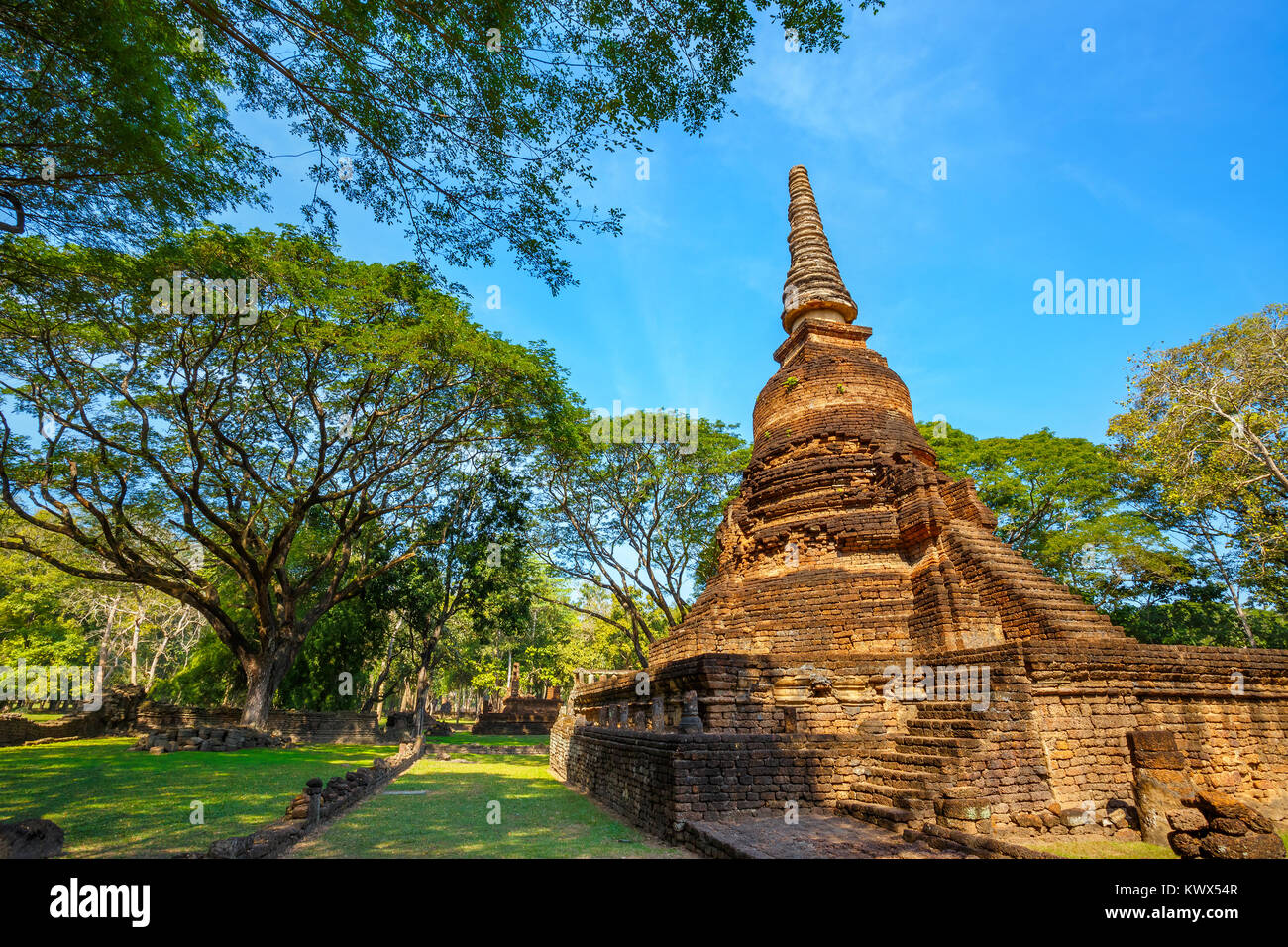 Ruins of Wat nang Phaya Temple at Si Satchanalai Historical Park in Sukhothai, Thailand Stock Photo