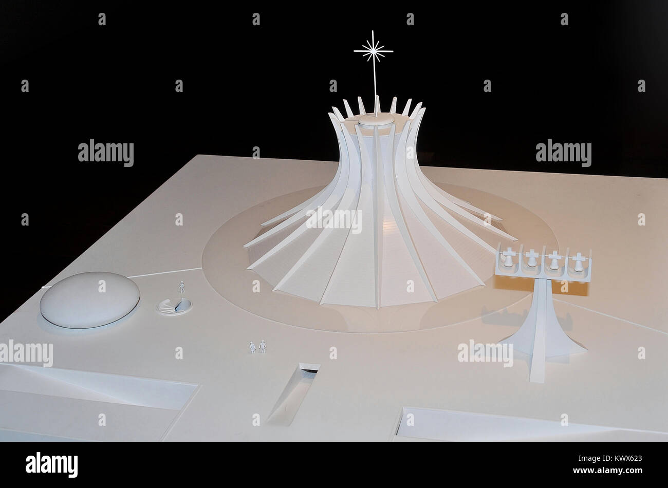 mock up of Brazilia cathedral by Oscar Niermayer Stock Photo