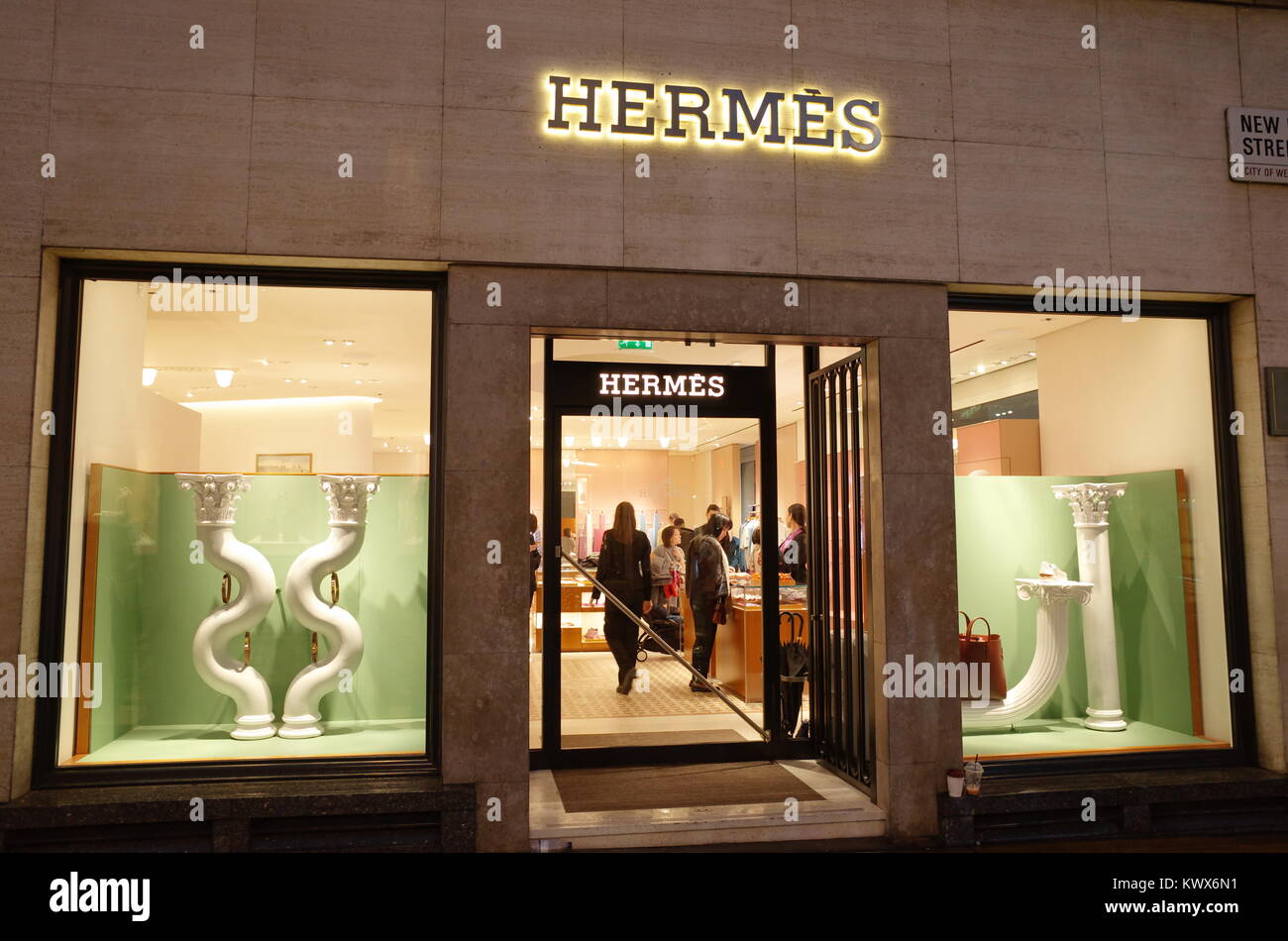 Hermes store on New Bond street in London UK Stock Photo Alamy
