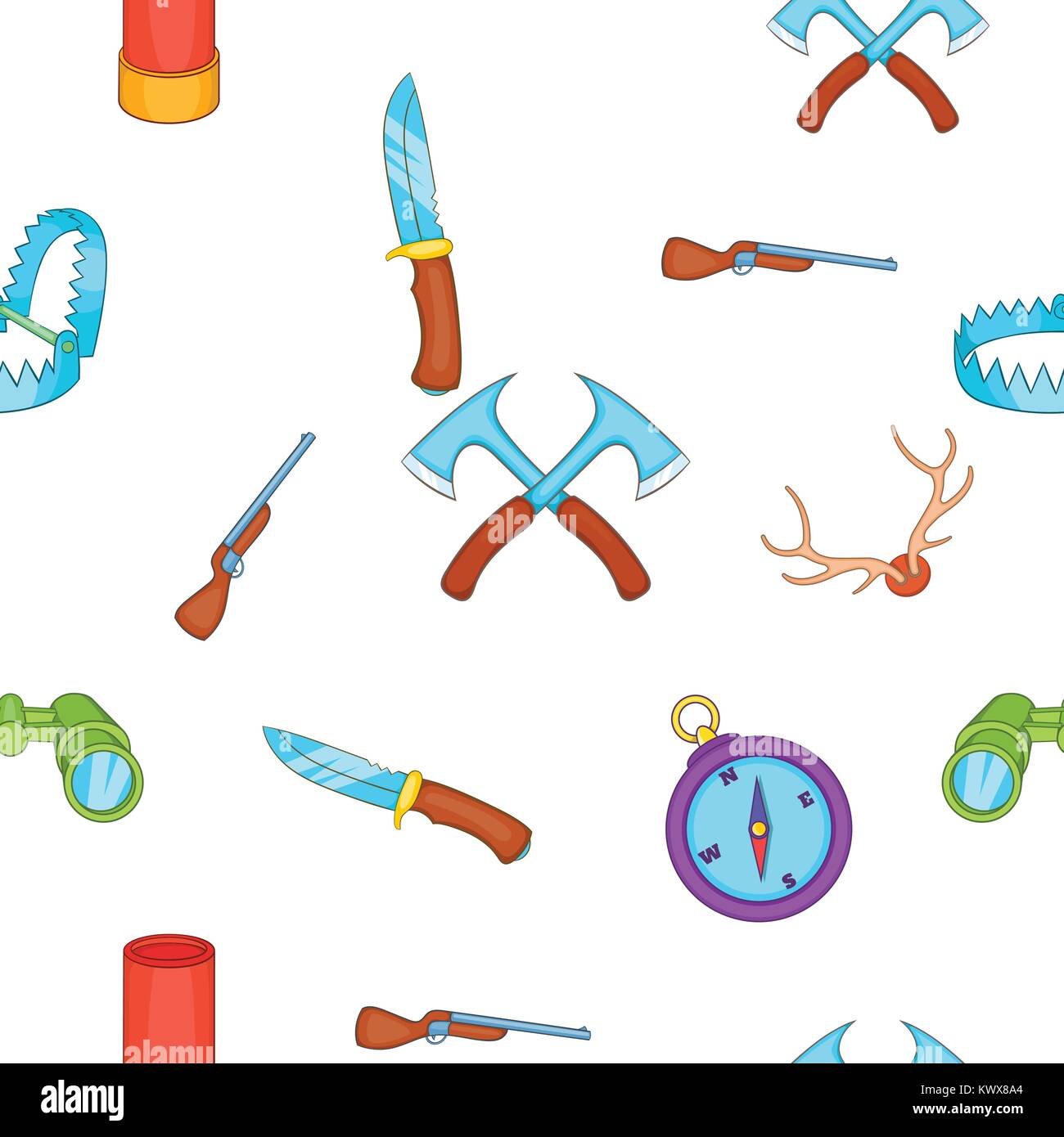 Camp pattern. Cartoon illustration of camp vector pattern for web Stock ...